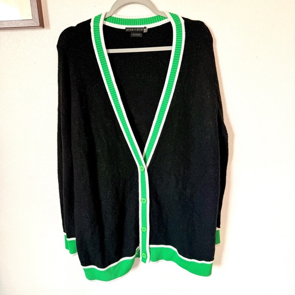 ALICE + OLIVIA BARRY OVERSIZED V-NECK CARDIGAN SIZE LARGE - Picture 3 of 10